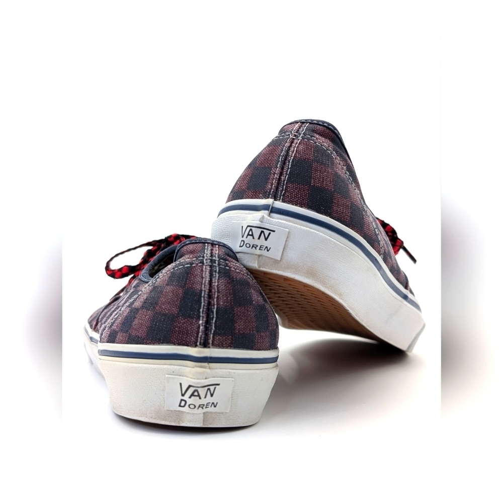 Vans Doren Red and Black Checkerboard With Checkered Shoelaces Men 10.5 Women 12 - Picture 12 of 17
